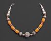 YEMENI SILVER AND AMBER NECKLACE