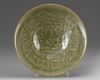 A CHINESE YAOZHOU-STYLE CELADON GLAZED CONICAL BOWL, QING DYNASTY (1644–1911)