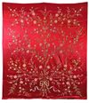 AN OTTOMAN RED SILK BEDSHEET, TURKEY, 19TH-20TH CENTURY