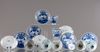 Eight Chinese blue and white cups and saucers