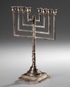 A HAZORFIM STERLING SILVER MENORAH, EARLY 20TH CENTURY