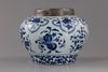 A Chinese  blue and white silver-mounted jar