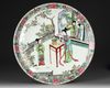 A PAIR OF CHINESE FAMILLE ROSE CHARGERS, 20TH CENTURY
