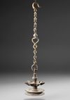 A PERSIAN-KHORASSAN BRONZE LAMP  STAND 14TH -l5TH CENTURY