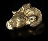 A NEO-ELAMITE GOLD FOIL-COVERED SILVER RAM HEADED AMULET PENDANT, CIRCA 1100-540 B.C.