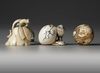 THREE JAPANESE NETSUKES, MEIJI PERIOD (1868-1912)