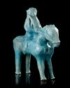 A RARE KASHAN TURQUOISE-GLAZED FIGURE OF A MONGOL, PERSIA, 13TH CENTURY