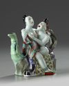 A Chinese famille rose erotic teapot