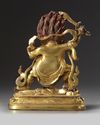 A Sinotibetan gilt bronze figure of mahakala