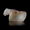 AN AMULET IN SHELL IN THE SHAPE OF A RECLINING BOVINE, NEAR EAST, 3RD MILLENNIUM BC