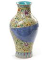 A CHINESE YELLOW-GROUND FAMILLE ROSE TROMPE L'OEIL VASE, CHINA, QING DYNASTY (1644-1911)
