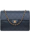 1997-1999 Chanel Black Caviar Leather Jumbo Single Flap Bag