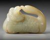 TWO CHINESE CELADON JADE GEESE CARVINGS, 19TH-20TH CENTURY