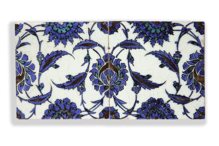 Two Ottoman square Iznik tile