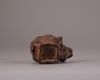 A Chinese aloeswood 'scholar and pine' libation cup