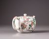 A Chinese famille verte moulded teapot and cover