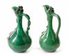 TWO LIGHT GREEN-GLAZED CANAKKALE POTTERY EWERS, OTTOMAN TURKEY, 19TH CENTURY
