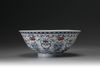 A doucai-decorated flower spray bowl