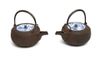 A set of two iron saké-kettles (ochōshi)