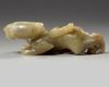 A Chinese celadon jade qilin