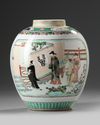 A CHINESE FAMILLE VERTE JAR, QING DYNASTY (1644-1911)