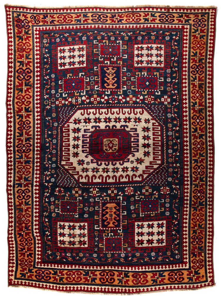 A CAUCASIAN KARACHOV KAZAK RUG, 19TH CENTURY