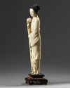 A Chinese ivory carving of a lady