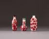 Three peking-glass snuff bottles