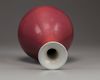A Chinese ruby-enamelled pear-shaped vase, yuhuchunping