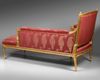 A FRENCH LOUNGE CHAIR, LOUIS XVI STYLE, LATE 19TH CENTURY
