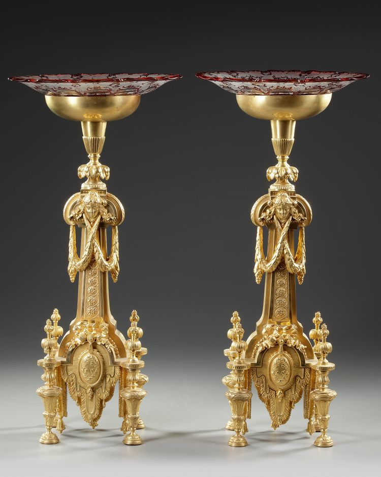 A PAIR OF ORMOLU CENTERPIECES, FRANCE, 19TH CENTURY
