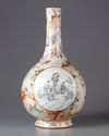 A Chinese imitation-marble en grisaille-decorated bottle vase