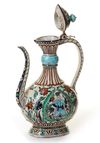 AN IZNIK-STYLE POTTERY EWER, FRANCE, 19TH CENTURY