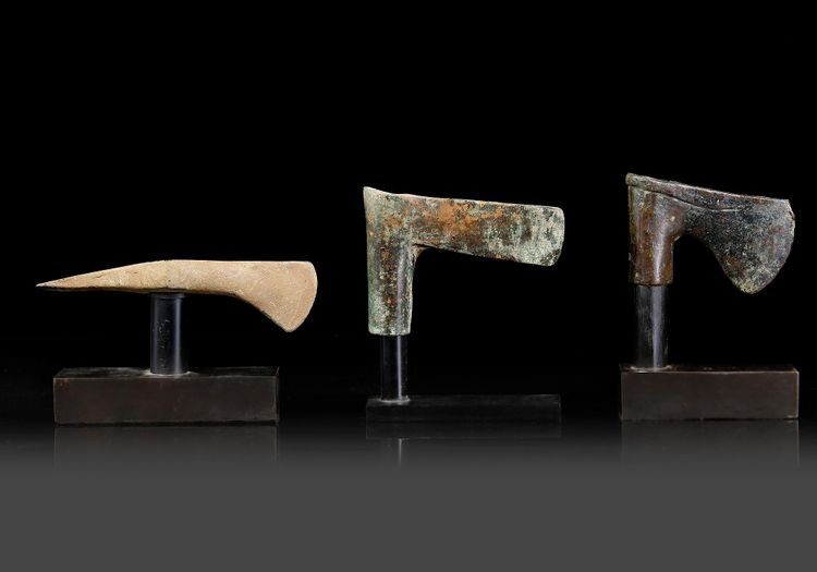 A GROUP OF WESTERN ASIATIC BRONZE AXE HEADS, CIRCA 3RD-2ND MILLENNIUM B.C.