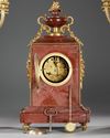A GILT BRONZE AND RED MARBLE TRIM, NAPOLEON III PERIOD, LATE 19TH CENTURY