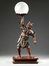 A JAPANESE BRONZE STATUE OF AN ONI, MEIJI PERIOD (1868-1912)