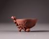 A Chinese yixing peach-shaped coupe