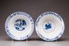Two Chinese blue and white Klapmuts bowls