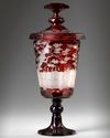 A BOHEMIAN RED GLASS GOBLET, LATE 19TH CENTURY