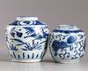 Two Chinese blue and white ginger jars