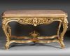 A FRENCH GILT AND CARVED WOOD CENTER TABLE, 19TH CENTURY