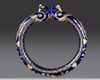A GEM-SET ENAMELLED GOLD BANGLE, (KADA) NORTH INDIA 19TH CENTURY