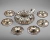 A PERSIAN SILVER TEN-PIECE TEASET, 20TH CENTURY