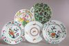 Five Chinese enamelled dishes