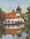 ANNA KOPPENOL-LEHMAN (1876-1956), VIEW OF LINSCHOTEN, OIL ON CANVAS