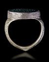 A JADE SEAL SILVER RING