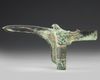 AN ARCHAIC BRONZE DAGGER AXE, POSSIBLY WARRING STATES PERIOD  (475-221 BC)
