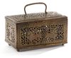 A QAJAR BRASS BOX,19TH CENTURY