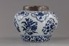 A Chinese  blue and white silver-mounted jar