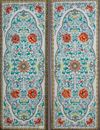 A pair of Chinese doucai 'floral' rectangular plaques